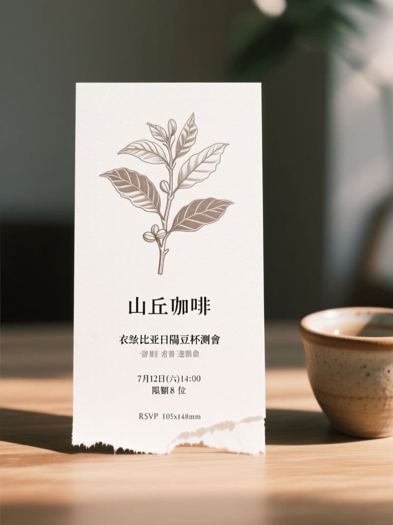 Cafe Cupping Event Invitation (Wabi-Sabi Craft Minimal)