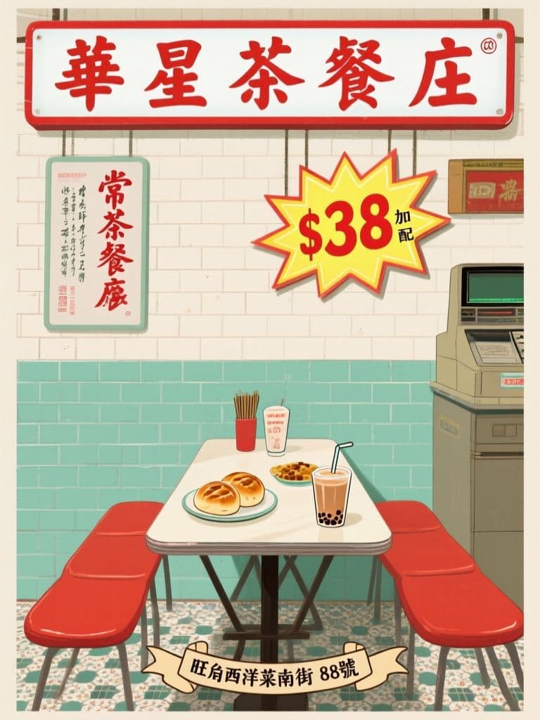 Cha Chaan Teng Anniversary Poster (Vintage Hong Kong)