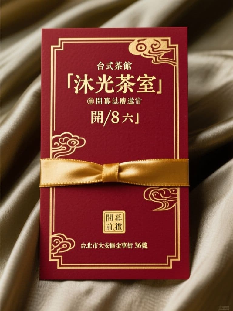 Grand Opening Invitation Card (Modern Oriental Red & Gold)