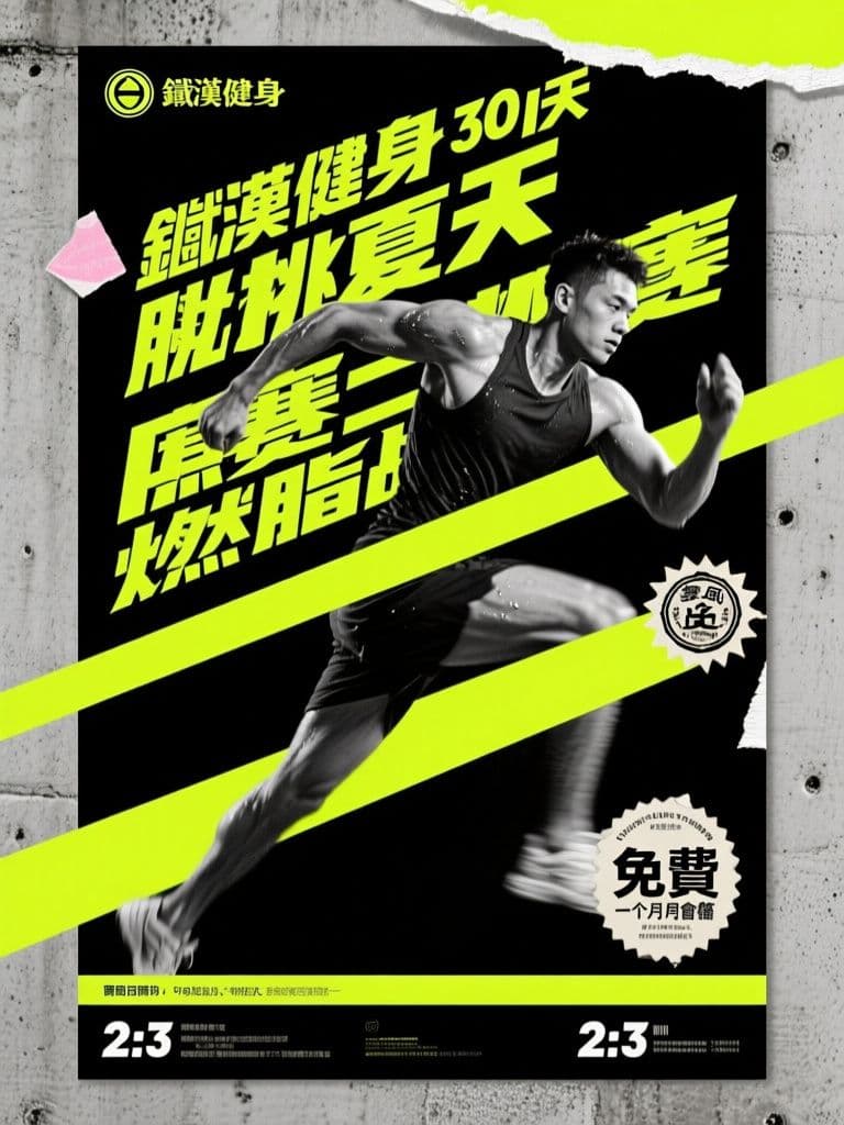 Gym Challenge Poster (Bold Brutalist Athletic Style)