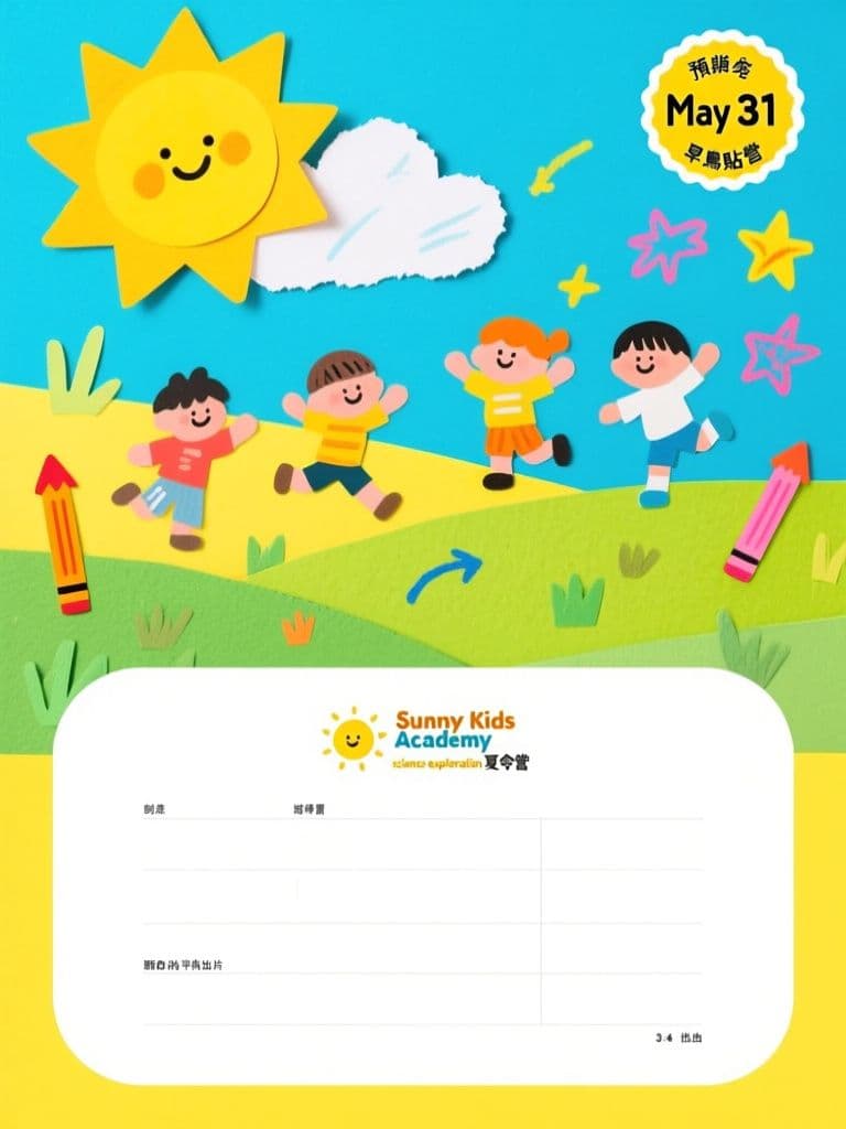 Kids Summer Camp Flyer (Paper-Collage Playful)