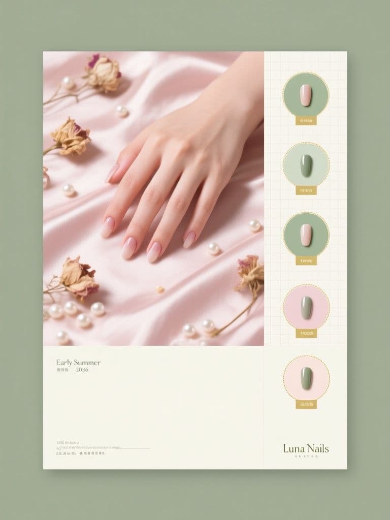 Nail Studio Seasonal Menu Flyer (Pastel Flat-Lay)
