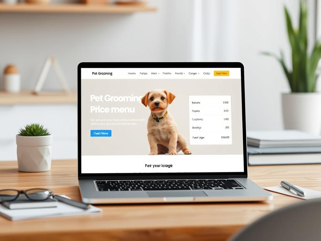 Pet Grooming Price Menu (Transparent Grid)