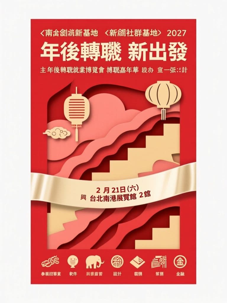Post-CNY Career Fair Poster (Layered Paper-Cut)