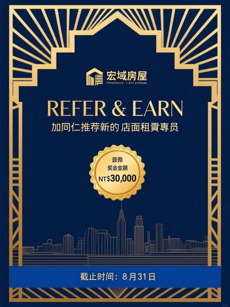 Real Estate Referral Bonus Card (Art-Deco Gold)