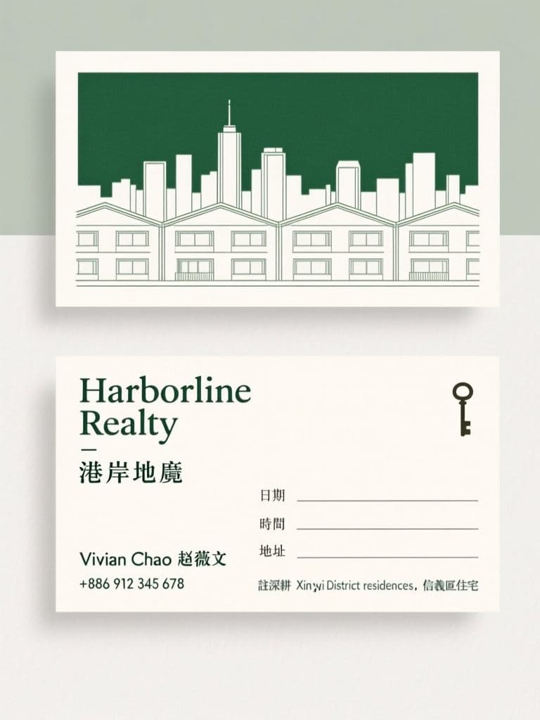 Property Viewing Appointment Card (Architectural Line Art)