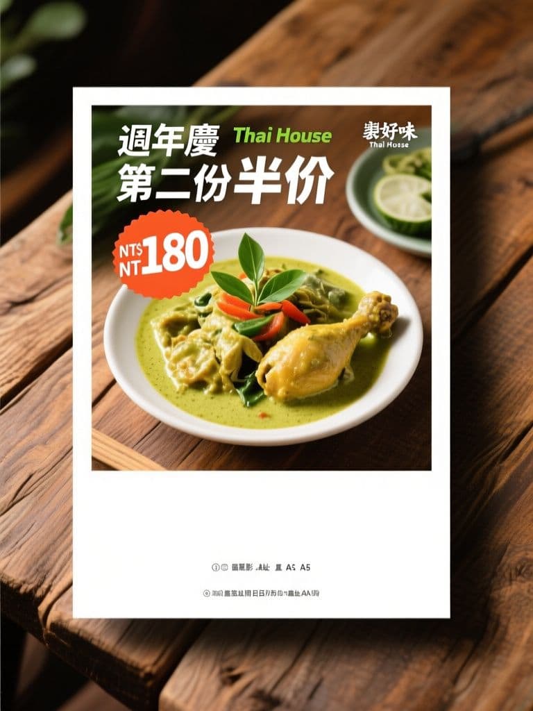 Overhead food photography promo flyer