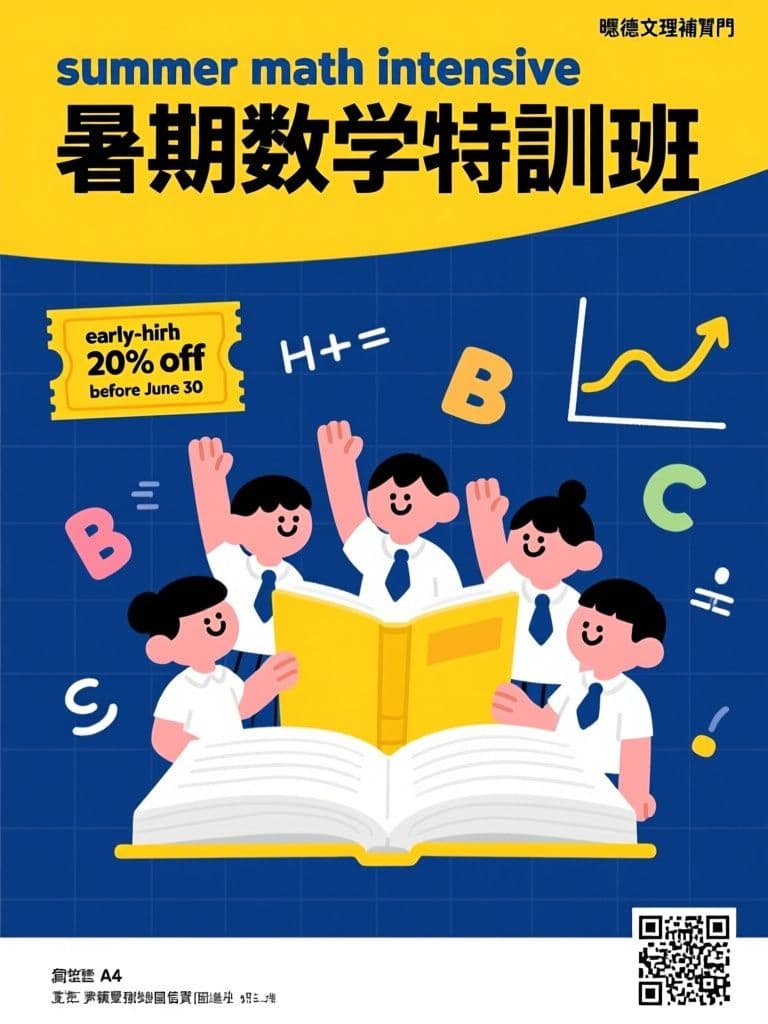 Tutoring Center Enrollment Flyer (Flat Illustration)