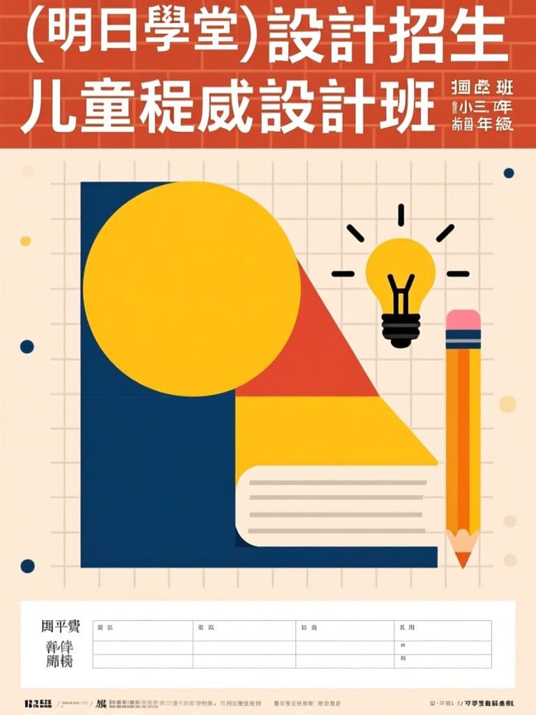 Tutoring Center Enrollment Poster (Bauhaus Geometric Style)